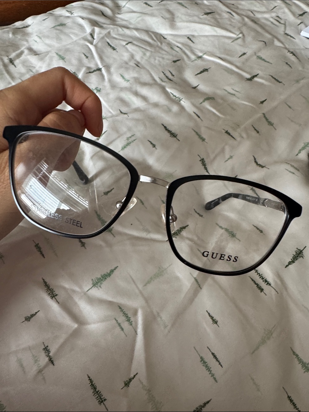 Guess Women’s GU2659 matte Black and Silver Metal Frame Glasses
